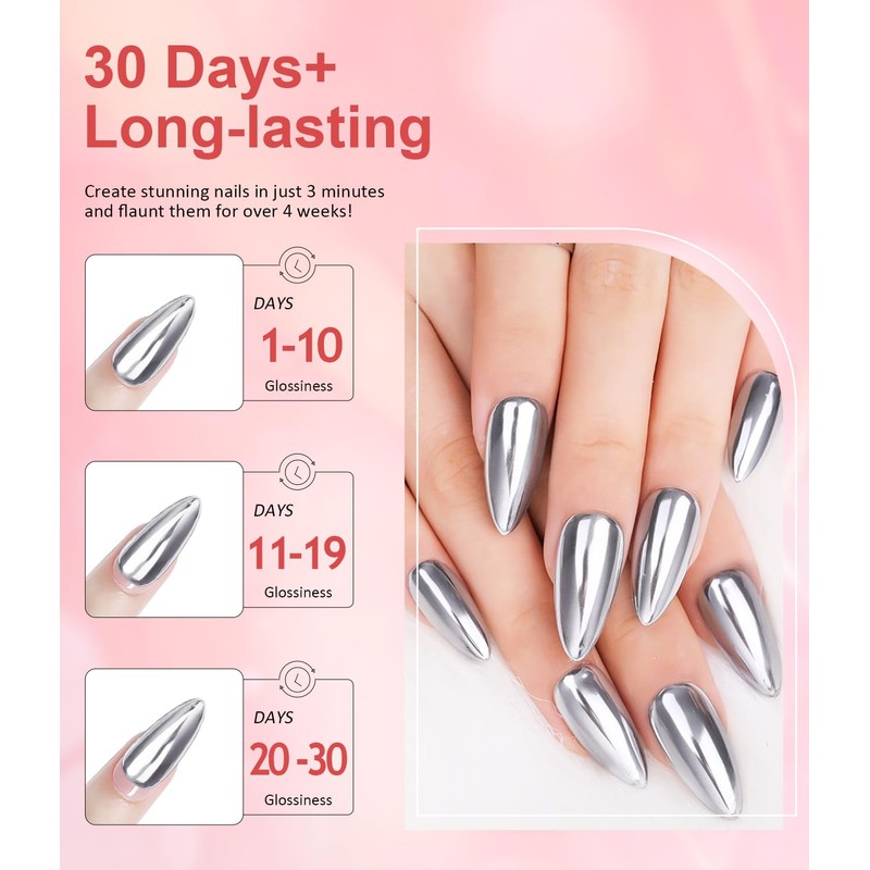 Pearl Chrome Nail Powder BISHENGYF -【Mirror Shinny Effect】 Magic Mirror