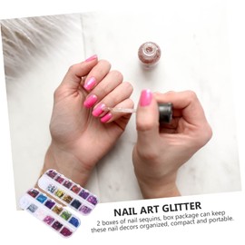 Healeved Heart Shaped Nail Sequins for Manicure Iridescent Butterflies Flakes for Valentine Day Weddings and Nail Art Decorations