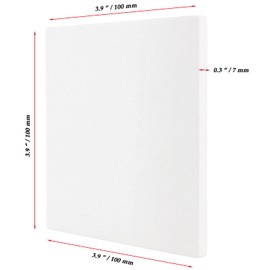 JOIKIT 30 Packs 4 x 4 Inch Ceramic Tiles for Crafts Coasters, Square Unglazed White Ceramic Tiles with Cork Backing Pads, Use with Alcohol Ink or Acrylic Pouring, Make Your Own Coasters