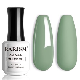 RARJSM Sage Green Gel Nail Polish Sage Gray Gel Nail Polish 1PCS 15ML Green High Pigment Gel Polish Soak off UV LED Curing Required Nail Art French Manicure Salon DIY at Home
