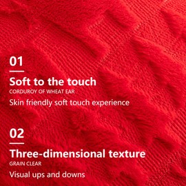 SEAUR Christmas Throw Cushion Covers Xmas Decorations Pillowcase Christmas Reindeer Soft Pillow Covers 2 Pack for Sofa Living Room Home Red 45x45 cm