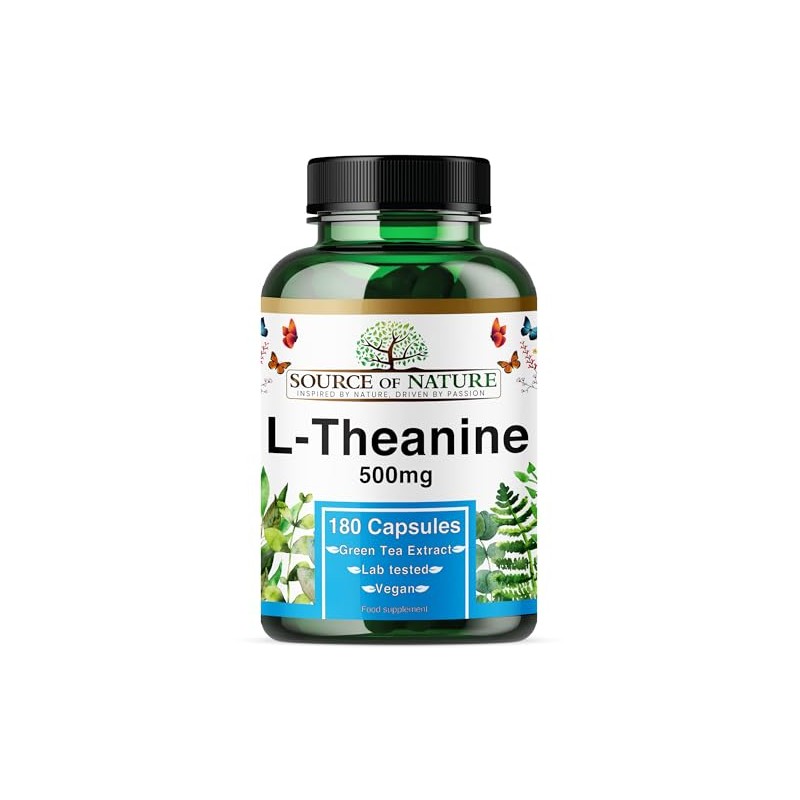 L-Theanine 500 mg - 180 Vegan Capsules - High Dose