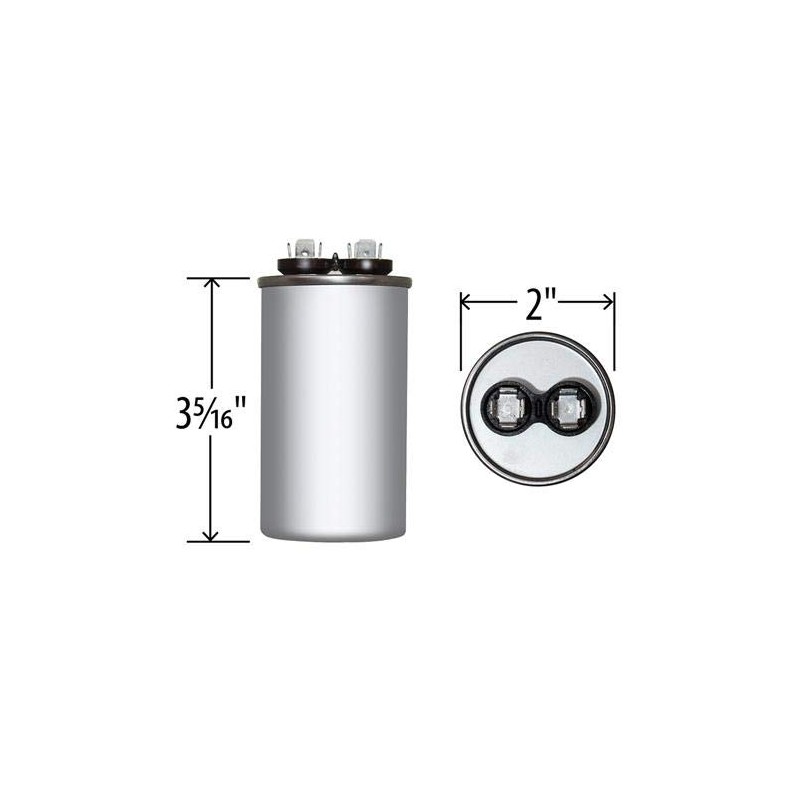 65 uF x 370 VAC Round Run Capacitor by #