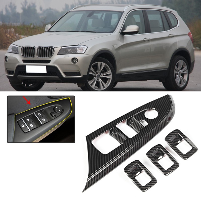 Left Drive 4pcs Window Lift Button Switch Decoration Trim Fit