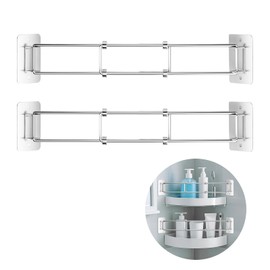 Gute RV Shower Corner Storage Bar - Adjustable 7-13 Inch Stainless Steel, Tool-Free Bathroom Organizer for Camper/Travel Trailer-Shelf Not Included (2 Pack)