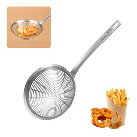 VANDHOME Skimmer Slotted Spoon 6 Inch 304 Stainless Steel Strainer Ladle For Kitchen, Kitchen Spider Pasta Strainer for Cooking Draining and Frying