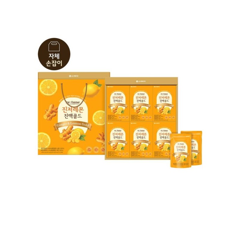 LG설식품선물세트 리튠 진저레몬진액 골드 50ml24포x4개 LG Herbal Food Gift Set