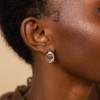 Cuzmly Chunky Silver Drop Earrings for Women, Minimalist Knot Earrings
