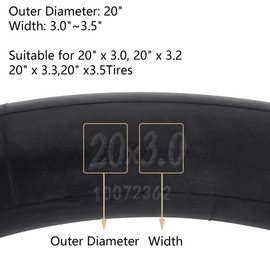 20 x 3.0 Fat Bike Inner Tube AV32mm Schrader Valve Compatible with 20 x 3.0 20 x 3.2 20 x 3.3 20 x 3.5 Fat Tire Ebike Electric Bicycle 20 Inch Inner Tube with Tyre Levers 2 Pack