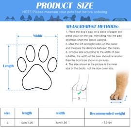 Weewooday 2 Sets Dog Cat Boots Shoes Socks Waterproof Dog Shoes Rain Snow Dog Booties Anti-Slip Dog Sock Shoes with Adjustable Drawstring for Small Puppy (S)