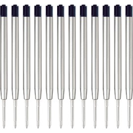 Black Ink Pen Refills Ballpoint Black, 12 Pack Ballpoint Pen Refills Medium Point 1.0mm Tip Smooth Writing Pen Refill (12 Black)