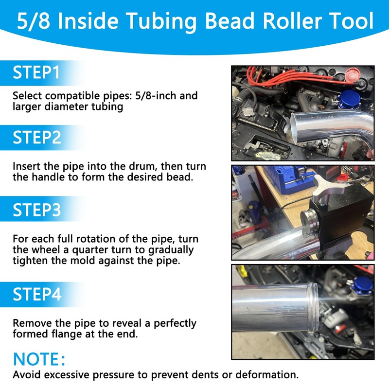 TXRXIZ Tube Pipe Bead Roller Tool, Bead Roller Intake and