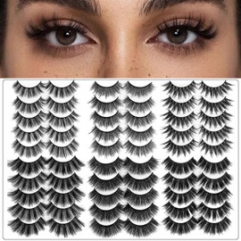 30 Pairs of 3D 6D False Eyelashes Kit Dramatic Soft Thick Handmade False Eyelashes with 6 Kinds Different Density for Women and Girls Natural Look | AROIC