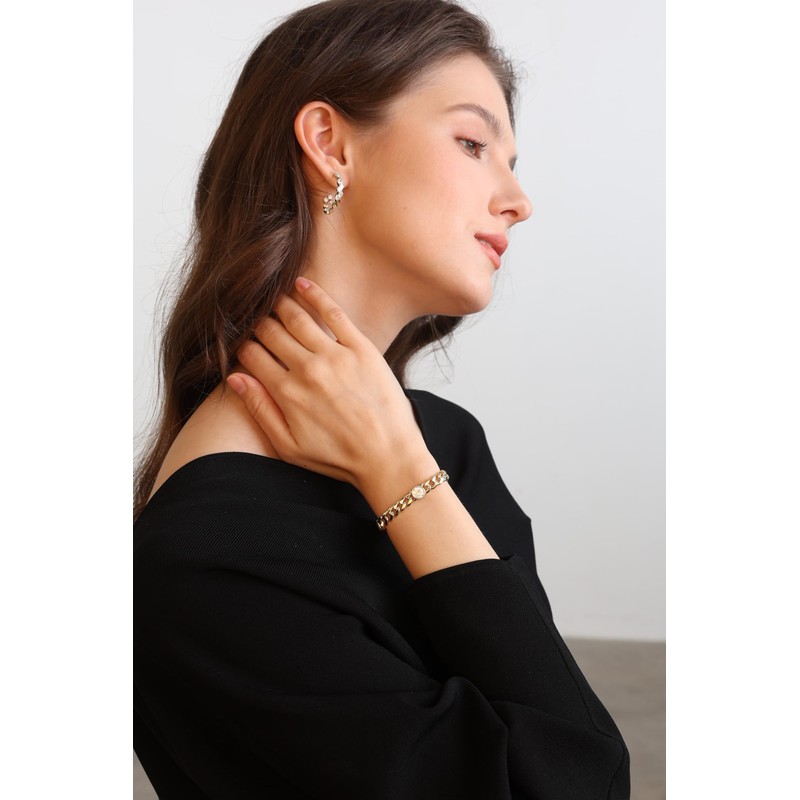 Pearich Gold Bracelets For Women,14k Gold Miami Cuban Link Bracelet