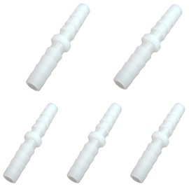JENSWILL 5PCS Plastic Hose Barb Fitting 1/4" x 1/4" Barbed Splicer Pipe Connectors Joint Splicer Mender Adapter Union