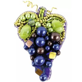 Charivna Mit Crystal Art Beadwork kit for creating brooch BP-255C Grape