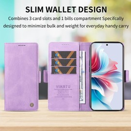 Umlovecase for Oppo Reno11 F 5G Case,for Oppo Reno11 F 5G Wallet Case,Pu Leather Folding Flip Cover Magnetic Card Slot Stand Protective Cover-Purple