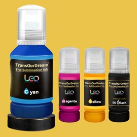 TransOurDream Extra Black 30% Tru-Sublimation Ink 350ML Autofill Bottles for ET-2400 ET-2720 ET-2760 ET-2750 ET-4800 ET-2800 ET-2803 ET-2850 Inkjet Printers Heat Press Transfer on Mugs T-Shirts