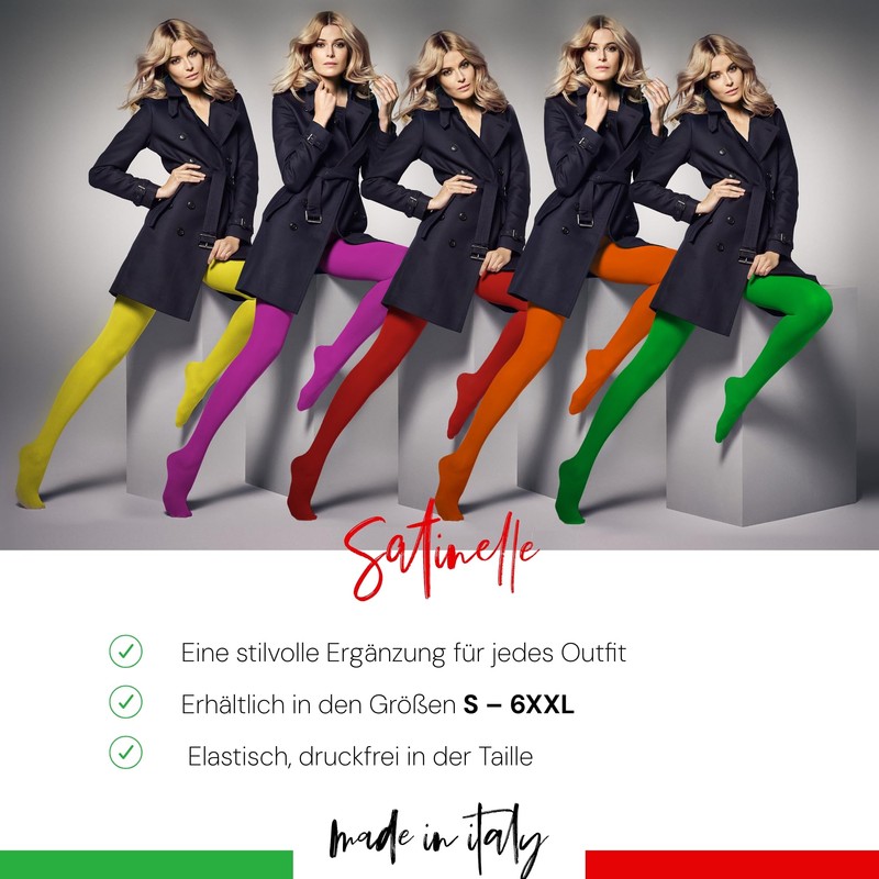 VENEZIANA NUOVA Satinelle 40 Denier Colourful Tights for Women, Microfibre,