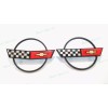 AUTO Black Red Front Nose Hood Rear Gas Lid Cross