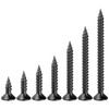 Wensilon (150Pcs) Black Wood Screw Quick Metal Self Tapping Flat