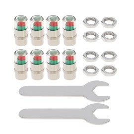 ePathChina 8Pcs Tire Pressure Monitor Valve Stem Caps, 2.5Bar 36Psi Car Tire Cap with 3-Color Eye Alert Sensor Indicator, Universal Stem Covers for Cars, Trucks, Motorcycles, Bicycles