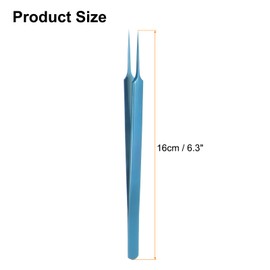 HARFINGTON Stainless Steel Precision Tweezers 6.3 Inch Long Handle Pointed Tip Tweezers Multi Purpose for Craft Industrial Work Laboratory Use, Blue