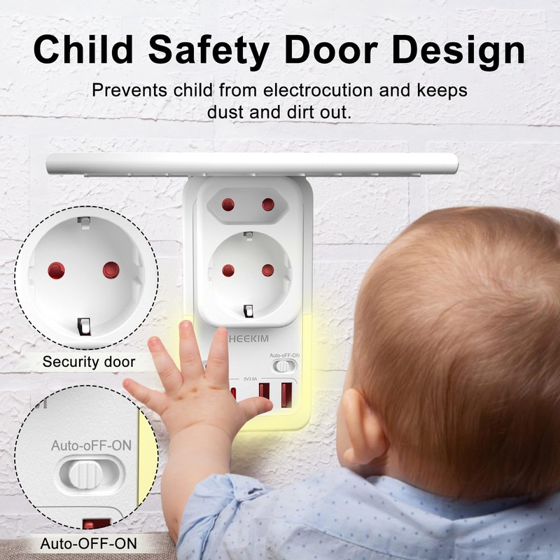 HEEKIM LED Night Light with Stand and Socket, Night Light