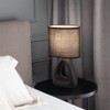 GLOBO Table Lamp Ceramic Black Bedside Lamp Textile Shade Bedroom