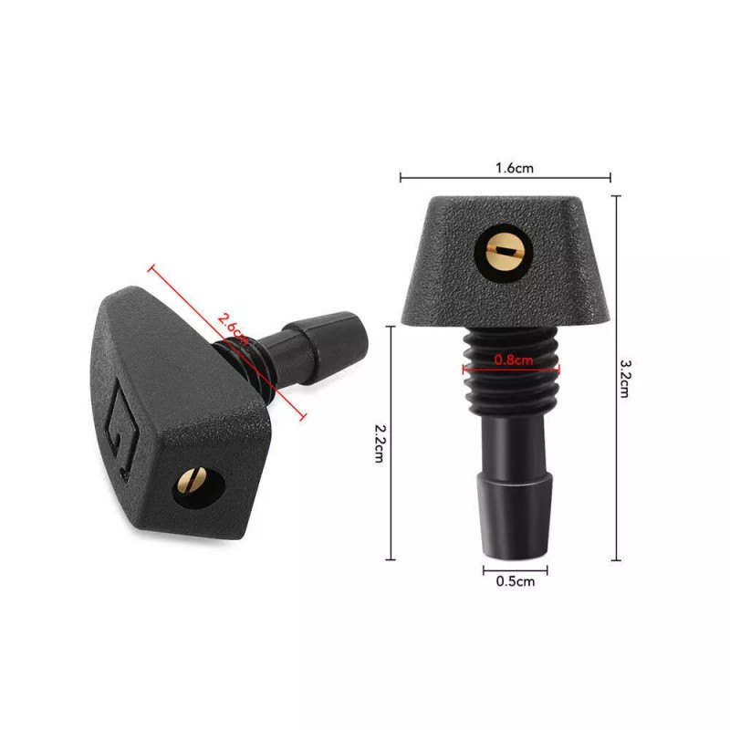 My-carlight 2Pcs Car Windscreen Water Spray Jets Washer Nozzles Adjustable