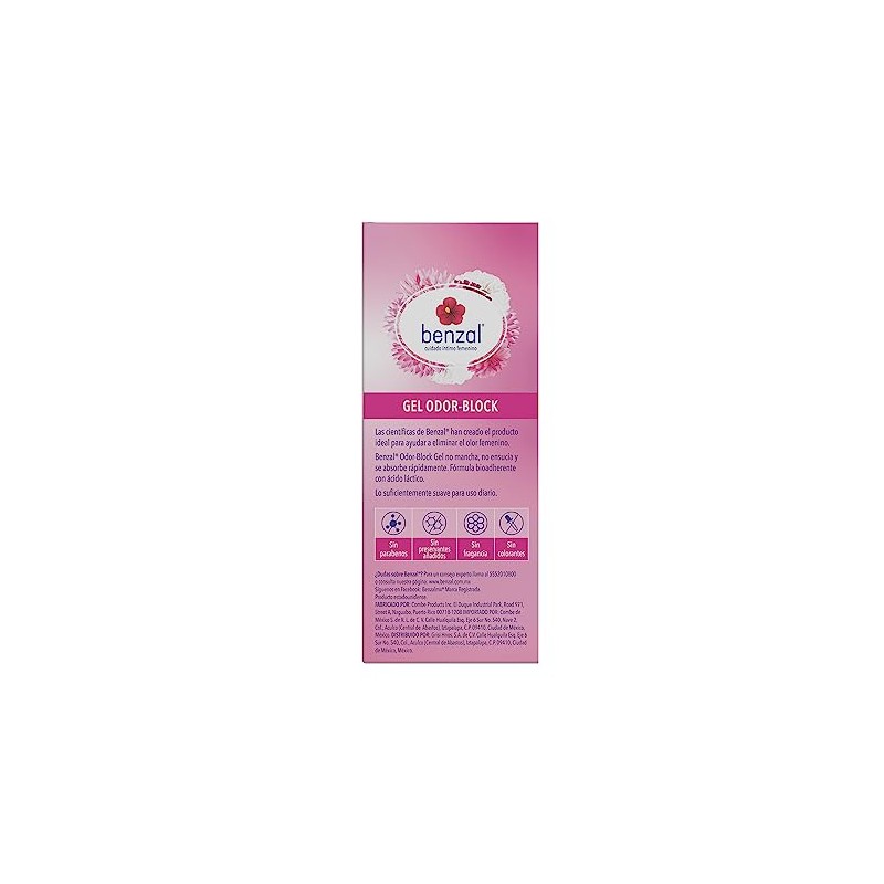 Benzal Gel Íntimo Odor-Block, Uso Diario, Ácido Hialurónico, Protección 24h