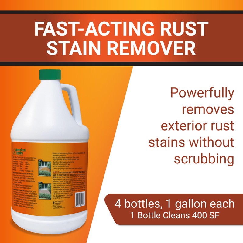 RID-O-RUST Outdoor Liquid Rust Stain Remover, Removes Stains, Calcium, and