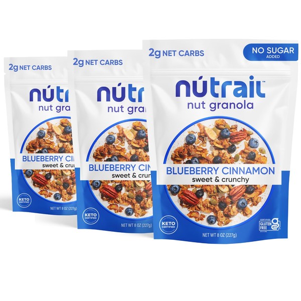 NuTrail Nut Granola Cereal, Blueberry Cinnamon, No Sugar Added, Gluten