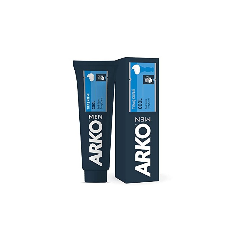 Arko Cool Menthol Shaving Cream, Blue, 100 Gram
