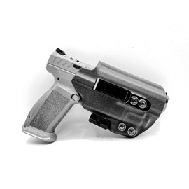 Model 1 Light Bearing Holster for Canik TP9 SF, DA, SA, Elite, Elite Combat - TLR7A, IWB, AIWB, Right & Left Hand (Left - Carbon Black)