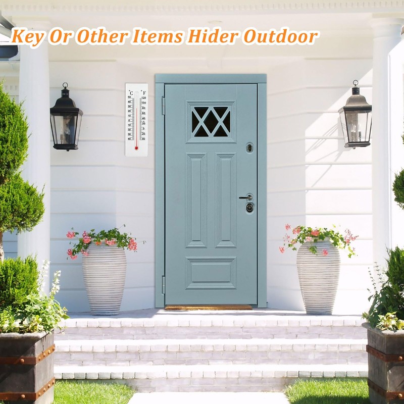 Key Cabinet Outdoor, Key Lock Box, Thermometer Decorative Hide a