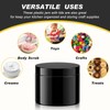 24 Pack 12 oz Black Plastic Jars with Black Lids,