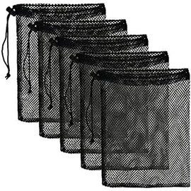 8PCS Mesh Bags Drawstring Bag Set - Nylon Mesh Drawstring Bags with Cord Lock Closure - Delicates Laundry Bag For Washing Machine - Small Gym Bag for Basketball, Volleyball, Football, Golf Stuff Balls