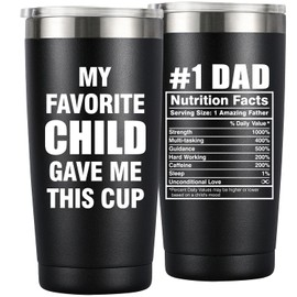 MASGALACC Birthday Gifts For Dad From Daughter, Son, Kids - Husband Present Ideas for Father, Bonus-Dad, Valentines Christmas - 20 Oz Tumbler, Black