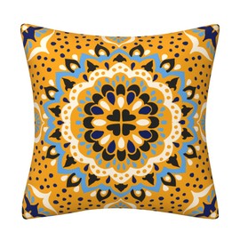 QUALKNOY Set of 4 Velvet Cushion Covers 18"x18" Yellow Modern Boho Decorative Retro Throw Pillow Covers 45 x 45 cm for Sofa Living Room Outdoor Garden Pillowcases