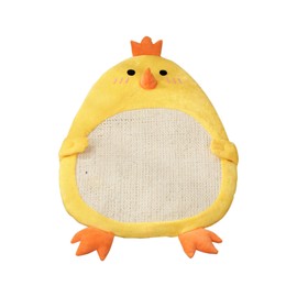Natural Sisal Cat Scratching Board Horizontal Cat Floor Scratching Pad Rug for Indoors Cat Grinding Yellow Chicken