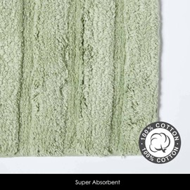 Homescapes Badematte WC Vorleger Spa Supreme 50 x 55 cm aus Reiner Baumwolle lindgrün