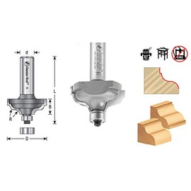 Amana Tool - 54114 Carbide Tipped Ogee Fillet 1/4 Radius x 1-5/8 Dia x 3/4 x 1/2" Shan
