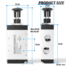 TAILONZ PNEUMATIC 1/4" BSP 5 Way 2 Postion Air Hand Lever Operated Valve Pneumatic Solenoid Valve Manual Control Push-Pull 4R210-08