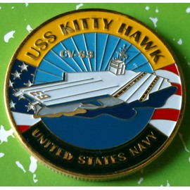 US Navy USS Kitty Hawk CV-63 Colorized Challenge Art Coin
