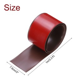 uxcell 3.3 Ft Floor Transition Strip Self Adhesive, 3 Inch Vinyl Flooring Transition Strips Floor Flat Divider Strip for Joining Floor Gaps, Coffee