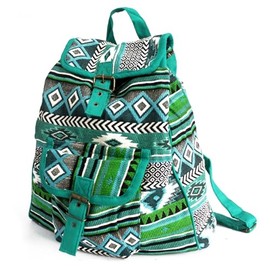 Casual backpack, day pack, Teal Jacquard womens bag