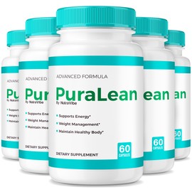 (5 Pack) PuraLean – Daily Fiber Support with a Clean, Well-Rounded Formula for Digestive Health, Natural Energy, and Whole-Body Wellness | Easy-to-Take Pills for Daily Use (300 Capsules)