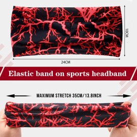 AYNKH Sports Headbands for Men and Women, 6 Pack Elastic Wide Athletic Hair Bands Moisture Wicking, Sweat Absorbent, Non-Slip, Quick Drying, for Yoga, Running,