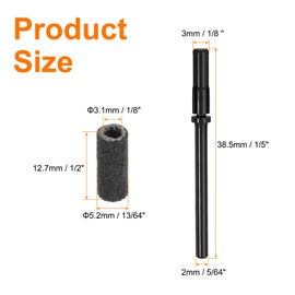 HARFINGTON 100pcs Sanding Bands for Nail Drill, 180# Grit Small Sanding Band with 3mm / 1/8" Mandrel, Mini Drill Bits Nail Tech File for Acrylic Gel Nail Shaping Polishing, Black